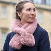 Dusky Pink Faux Fur Pull Through Scarf